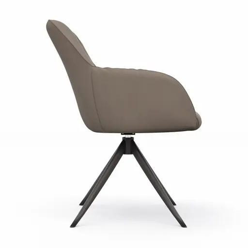 Armlehnstuhl Noli - drehbar, Leder, Cream