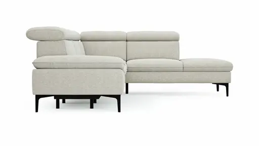 Ecksofa Felipa - 2,5-Sitzer mit Ecke rechts inkl. Armlehne verstellbar und Rückenlehne/Sitztiefe verstellbar (motorisch), Stoff, Natur