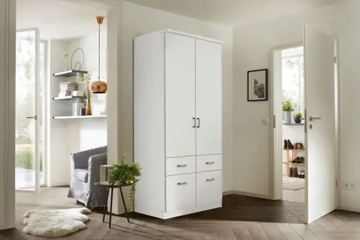 Drehtürenschrank ROYAN- B ca. 91 cm, Weiß