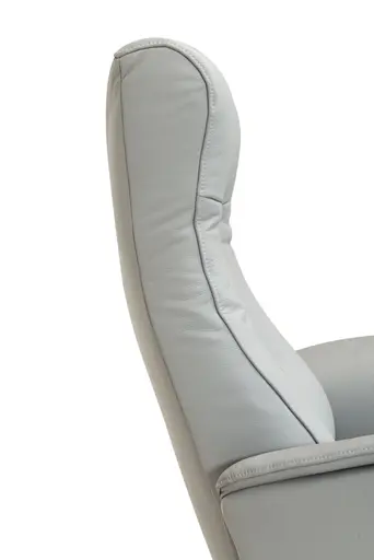 Sessel - Größe M, Relaxfunktion motorisch, Leder, Eisengrau