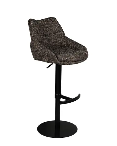 Barhocker MATTEA - drehbar, höhenverstellbar, Stoff, Dunkelbraun