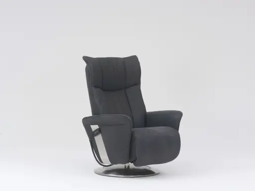 Fernsehsessel EM Halle - Relaxfunktion (1-motorisch), Leder, Kohle