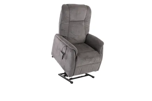 TV-Sessel MANDO - Aufstehhilfe, Relaxfunktion, Kopfteilverstellung, Stoff, Grau