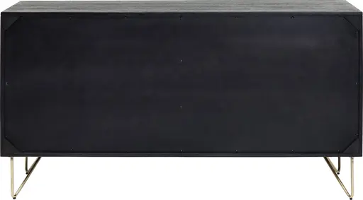 Sideboard- Massivholz, Mango, Schwarz, Lackiert