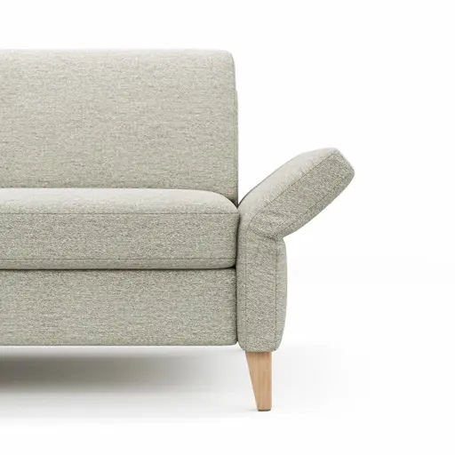 Ecksofa Arima - Longchair links mit 2,5-Sitzer, Stoff, Creme