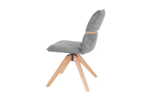 Stuhl MAROU - drehbar, Stoff, Graublau