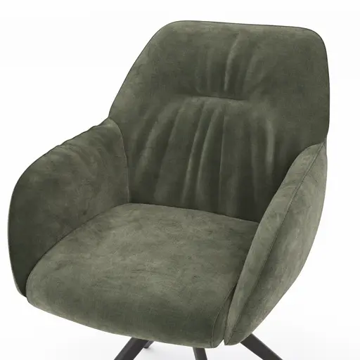 Armlehnstuhl Noli - drehbar, Stoff, Dunkelgrün