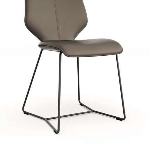 Stuhl Penthouse - Leder, Dunkelbraun, Kufen, Anthrazit