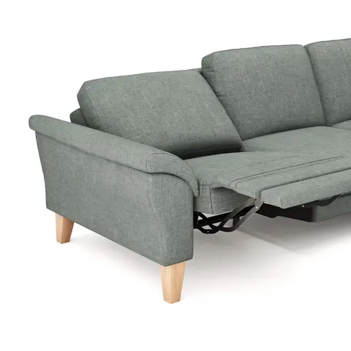 Ecksofa Rockport A - 2,5-Sitzer mit Ecke rechts inkl. Relaxfunktion (motorisch), Stoff, Grau