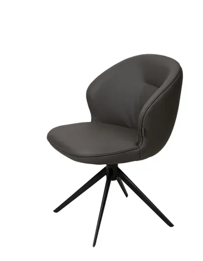 Stuhl MERRITH - drehbar, Leder, Dunkelbraun