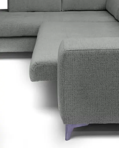 Ecksofa - Ecke links mit 2-Sitzer, Kopfteil verstellbar, Sitztiefe verstellbar motorisch, Stoff, Anthrazit