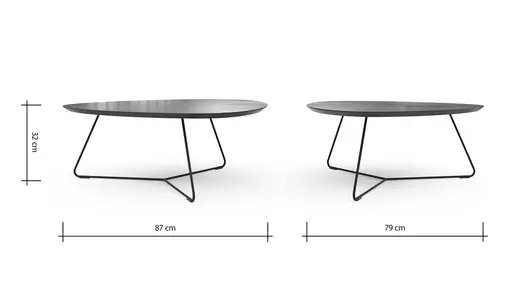 Couchtisch Fano - LBH ca. 87x78x33 cm, HPL Laminat, Graubraun