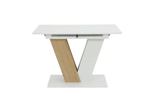 Esstisch - ausziehbar, LB ca. 110x70 cm, Weiß, Artisan Eiche Nachbildung