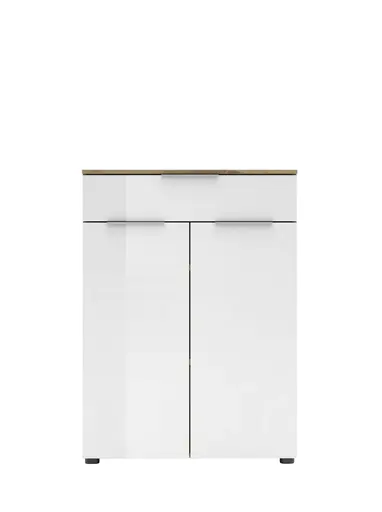 Büroschrank - B ca. 80 cm, Artisan Eiche Nachbildung, Weiß