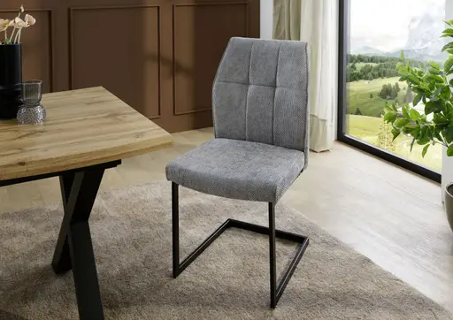 Freischwinger - Webstoff, Hellgrau