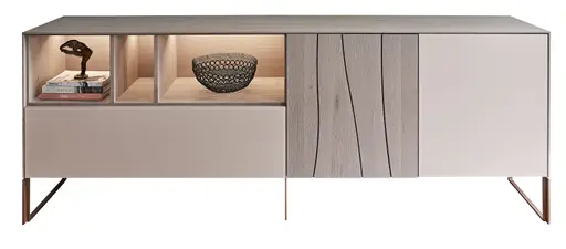 Sideboard Mileto - Asteiche massiv, Platin geölt