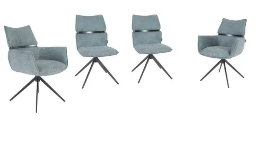 Stuhl MARJA - drehbar, Stoff, Türkis