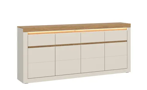 Sideboard - mit Beleuchtung, B ca. 194 cm, Kaschmir, Stone Eiche Nachbildung
