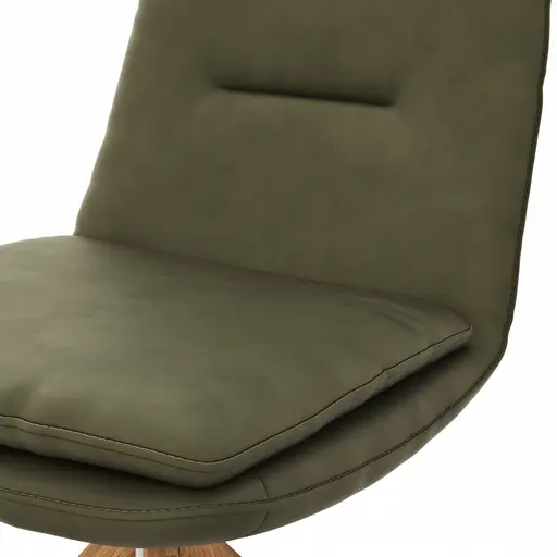 Polsterstuhl Macano - drehbar, Leder, Olive