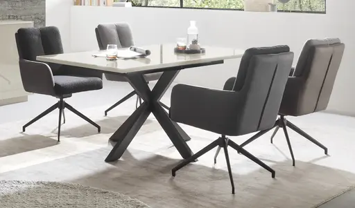 Esstisch - ausziehbar, LB ca. 160x90 cm, Kaschmir, Schwarz