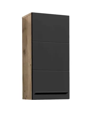 Hängeschrank- B ca. 34 cm, Vintage Holz, Schwarz, Matt, Tiefzieh