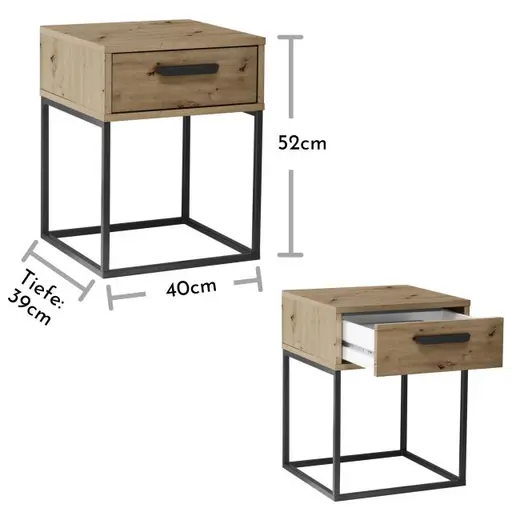 Nachtkonsole- Eiche Dekor