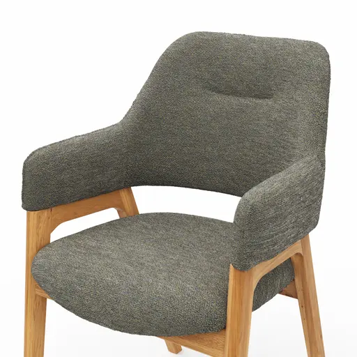 Armlehnstuhl Flore 1 - Stoff, Graugrün