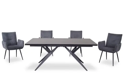 Armlehnstuhl MARCELA - Stoff, Anthrazit