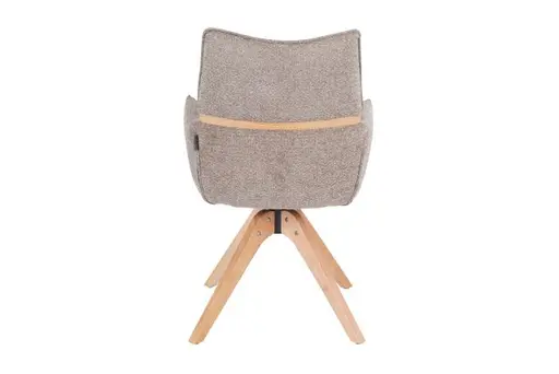 Armlehnstuhl MAROU - drehbar, Stoff, Braun