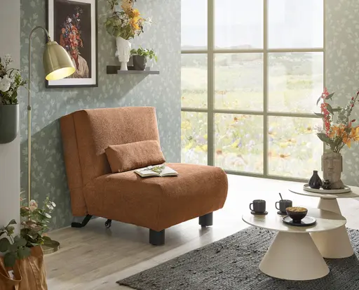  Faltsessel EBBY - ohne Armlehne inkl. Schlaffunktion, Stoff, Rot