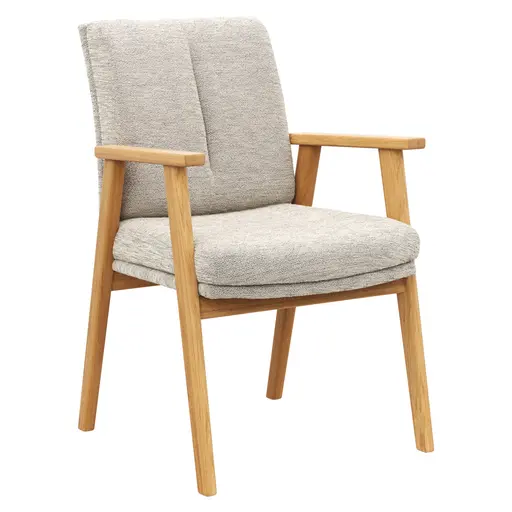 Armlehnstuhl Flore 2 - Stoff, Creme