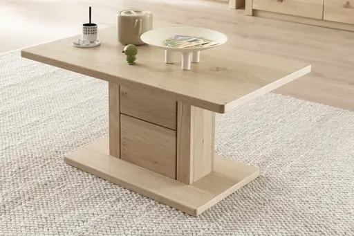 Couchtisch - LB ca. 95x55 cm, Eiche Nachbildung, Eiche massiv geölt