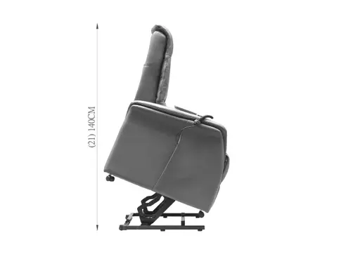 TV-Sessel MARIK - Aufstehhilfe, Relaxfunktion, Kopfteilverstellung, Leder, Dunkelgrau