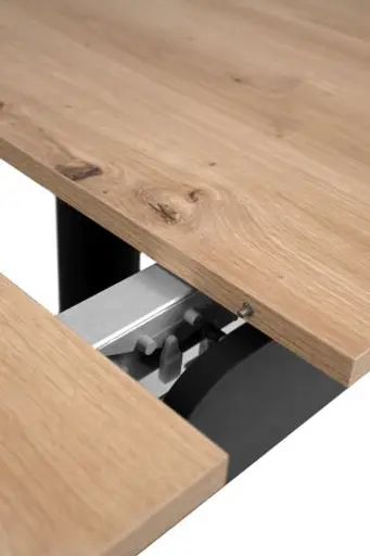 Esstisch - ausziehbar, LB ca. 125x80 cm, Artisan Eiche Nachbildung, Schwarz