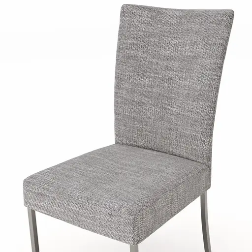 Stuhl Penthouse - Stoff, Silbergrau, 4 Fuß, Edelstahl