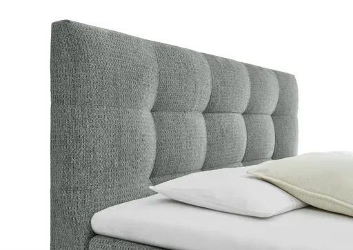 Boxspringbett SANDRIN I- Liegefläche ca. 200x200 cm, Stoff, Grau
