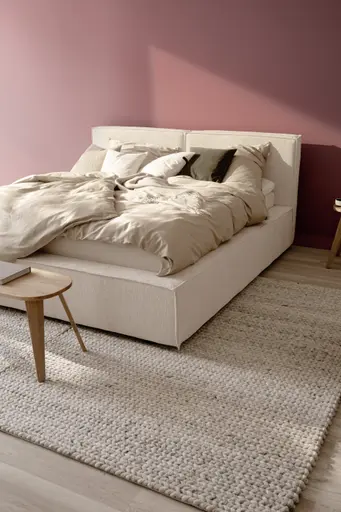 Polsterbett Samu 2 - Liegefläche 180x200cm, Stoff, Creme