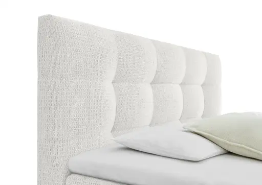 Boxspringbett SANDRIN I- Liegefläche ca. 200x200 cm, Stoff, Weiß