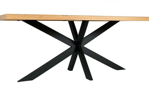 Esstisch - LB ca. 240x100 cm, Wildeiche massiv geölt, Schwarz