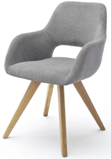 Armlehnenstuhl MACIE - Stoff, Grau