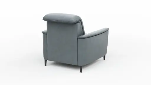 Sessel Bolivien - Kopfteil verstellbar, Leder, Steel