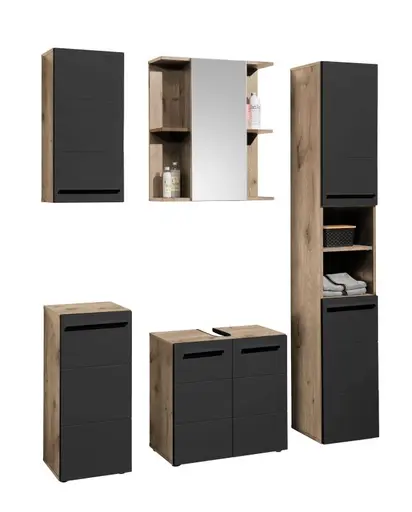 Kommode- Vintage Holz, Schwarz, Matt, Tiefzieh