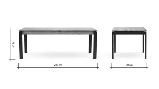 Esstisch Farmingdale - ausziehbar, LB ca. 200x90 cm, Eiche massiv, natur geölt