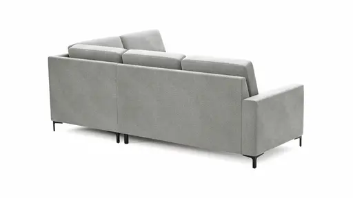 Ecksofa Merlos H. - 2,5-Sitzer mit Ecke rechts, Stoff, Grau