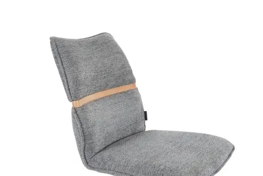 Stuhl MAROU - drehbar, Stoff, Graublau