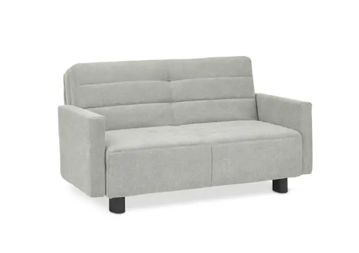 Faltsofa Easy - 2-Sitzer, ca. 140 cm inkl. Schlaffunktion/Topper/Armteil verstellbar, Stoff, Grau