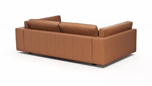Sofa Aprino 3 - 3,5-Sitzer XXL, Dickleder, Cognac, Armlehne Kissen
