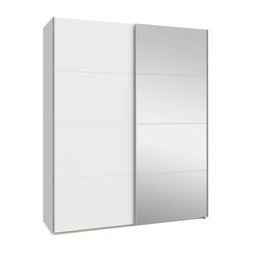 Schwebetürenschrank FREDDY 2- B ca. 170 cm, Weiß, Spiegel