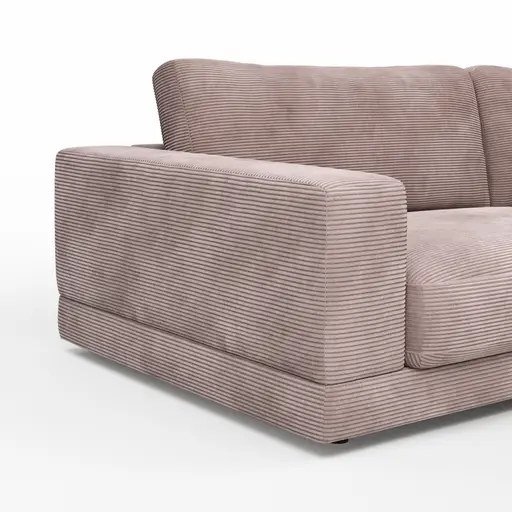 Sofa Juni - 3-Sitzer, Cord, Altrosa