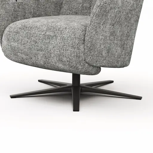 Sessel Noto Relax II - Rückenlehne und Fußteil verstellbar (motorisch), Stoff, Blaugrau, Chenilleflachgewebe